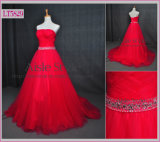 Best Sell Strapless Beading Tulle Wedding Dress/Evening Dress (LT5829)
