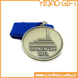 Factory Price Matel Souvenir Medal with Blue Ribbon (YB-m-029)
