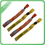 Promotional High Quality Woven Polyester Wristbands with Plastic Bead