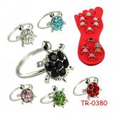 Tr-0780 Hotsale 2014 Toe Rings Jewelry Toe Rings Adjustable Rhinestone Turtle Toe Ring Cute Toe Ring for Young Ocean Jewelry