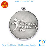Custom 2D Sandblasted USA Disbaled Sports Silver Medal (LN-094)