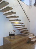 Internal Solid Wood Treads Floating Stair Case