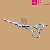 Convex Flower Tattoo Hair Cutting Scissors, Hair Shear (RS3017)