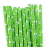 Party Accessory Christmas Party Products Green Star Paper Straws