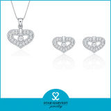 Luxury Heart Shaped 925 Sterling Silver Jewellery Set in Stock (J-0176)