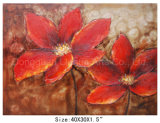 Large Size Size Hand Painted Modern Abstract Red Flower Oil Painting on Canvas (LH-700567)