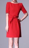Red Short Sleeve Elegant Cocktail Dress (XYD-084)