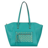 Metalic Decoration Green Shoulder Handbags (MBNO032134)