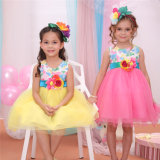 Beautiful Flower Girl Dress, Embroidery Party Dresses Kids (570V)