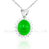 New Design Fahion Jade 925 Sterling Silver Lady's Necklace Costume Jewelry