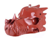Natural Red Stone Carved Dragon Skull Carving #4k45, Rare Gemstone