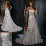 Elegant Applique Bridal Dress, Evening Dress (L017)