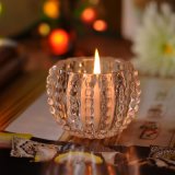 Hobnail Patterned Clear Glass Candle Holders