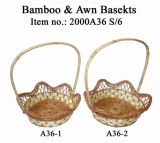 Bamboo and Awn Basket Set of Two