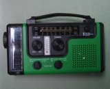 Portable Crank Dynamo Solar Flashlight Radio, with Mobile Phone Charger Function