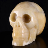 Natural Yellow Aventurine Skull/Skeleton Healing Crystals Carving #7f53