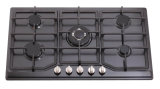 2015 Five Burner Black Stainless Steel Panel Indoor Portable Gas Cooker