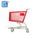 Red Plastic Shopping Trolley/Convinence Carts on Hot Sale
