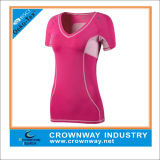 Polyester Dry Fit Short Sleeve Sport Shirt for Women