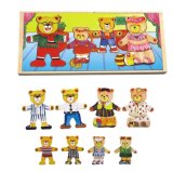Wooden Bear Family Puzzles in a Box