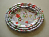 Oval Christmas Plastic Trays, Plastic Plates, Serving Tray