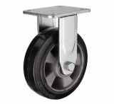 H17 Heavy Duty Type Double Ball Bearing Fixed Type Rubber on Aluminum Core Wheel Caster