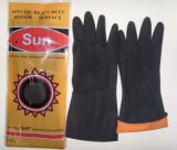 Black Outside and Orange Inside Industrial Latex Gloves 60g S M L Xl