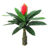 Yy-0882 Artificial Variegated Plant for Indoor Decoration with Big Red Flower