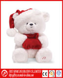 Plush White Teddy Bear Toy for Christmas Day