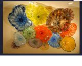 Flowery Murano Glass Platters for Wall Art Decoration
