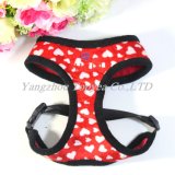 Mesh Harness with Soft Plush, Heart Print Pet Clothes