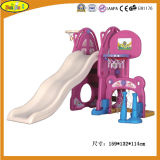2015 Latest Children Indoor Plastic Slide with Basketball Stand