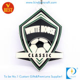 Custom 2D White House Shield Silver Soccer Medal (LN-096)