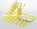 Yellow Striped Party Products Party Favor Tableware