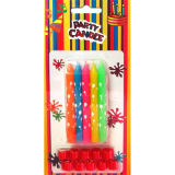 Multi-Colored Silkscreen Party Candles (SYC0092)