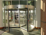Automatic 3-Wing Revolving Door, Lenze Motor, Aluminum Frame Stainless Steel Cladding