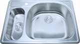 Topmount Double Bowl Kitchen Stainless Steel Sinks (D70L)
