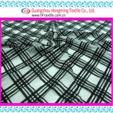 Black and White Tartan Design Textile Embroidery Fabric
