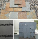 Yellow Slate, Black Slate Slate Flagstone Tiles on Mesh for Outdoor Paving, Natural Slate Wall Panel/Cultured Stone/Ledgestone