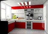 Red High Glossy Lacquer Modular Kitchen Cabinet (S067)