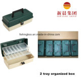 Green Color 2 Tray Sorted Fishing Tackle Box