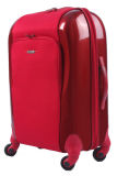 Red Half Hard PC and Half Soft Fabric Trolley Luggage Case9230