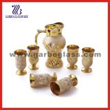 Handicraft Golden Plating Glassware Set/Glass Jug Set (EX-DYK32)