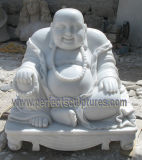 Stone Marble Laughing Buddha for Feng Shui Statue Sculpture (SY-T143)