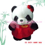 30cm Standing Simulation Panda Plush Toys (red coat)