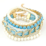 Pearl and Blue Stone Handmade Fashion Bracelet