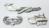3D Antique Silver Lapel Pin Metal Badge