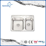 Modern Fashionable Double-Bowl Kitchen Sink Stainless Sink