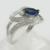 Factory Handmade Micro Pave Blue Sapphire Rings