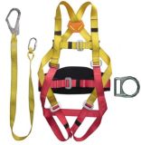 Safety Full Body Work Harness with Webbing Lanyard Shock Absorber